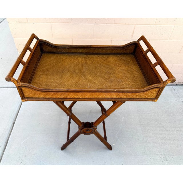 Chestnut Selamat Designs Rattan/Bamboo Butler's Tray Table For Sale - Image 8 of 8