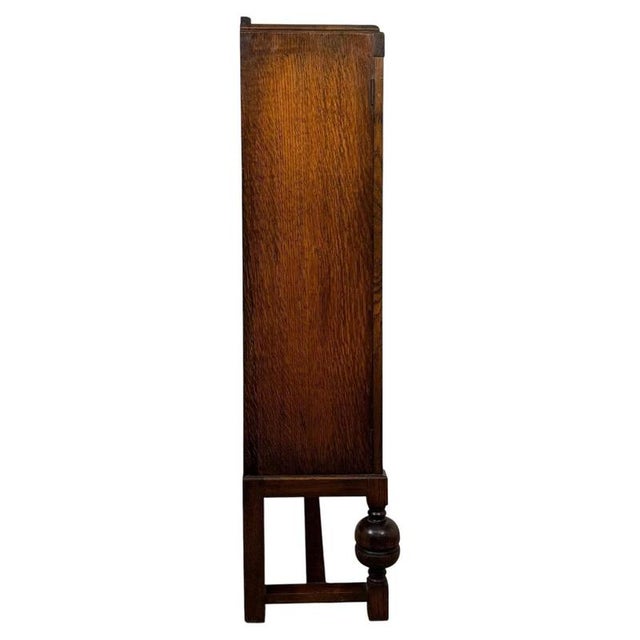 Antique English Oak Display and Storage Cabinet Vitrine For Sale - Image 6 of 11
