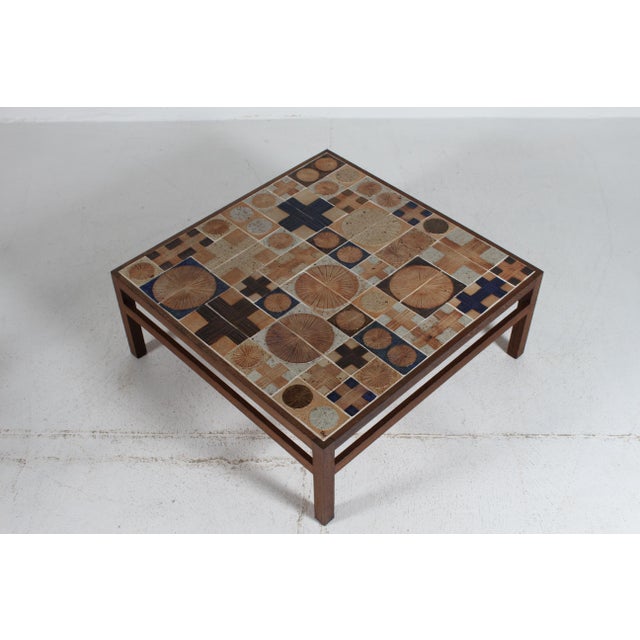 1960s Square Tile Top Coffee Table in Wengé from Tue Poulsen and Erik Wørts, Denmark, 1960s For Sale - Image 5 of 11