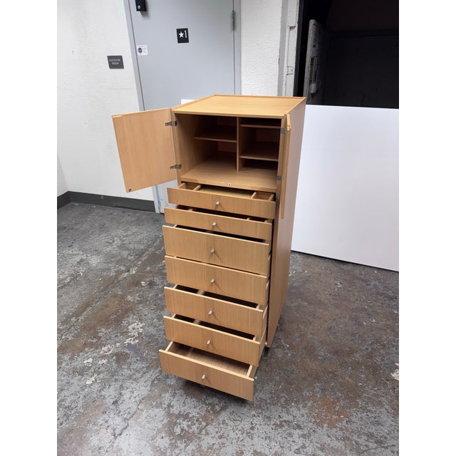 Modern Jesse Oak Wood Jewelry Chest of Drawers For Sale - Image 3 of 12