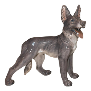 Vintage Dahl Jensen 1087 Copenhagen Denmark Porcelain German Shepherd Dog Statue