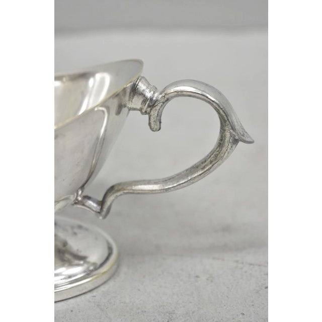 Victorian Vintage Victorian Silver Plated Trophy Cup Sauce Gravy Boat With Handle For Sale - Image 3 of 8
