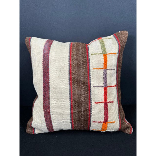Turkish Hemp Pillow Cushion Natural Beige Brown Pillow Cushion Cover 20x20 For Sale - Image 4 of 4