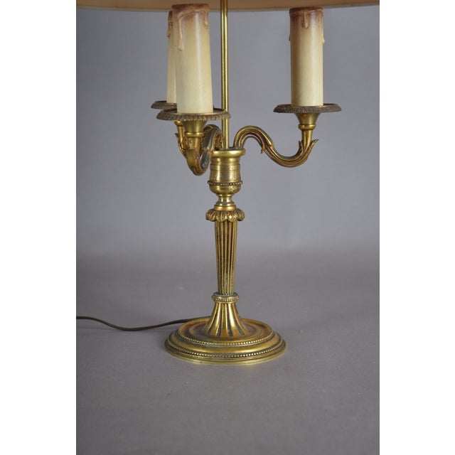 Vintage French Bouillotte Lamp in Gilt Brass, 1950s For Sale - Image 3 of 10