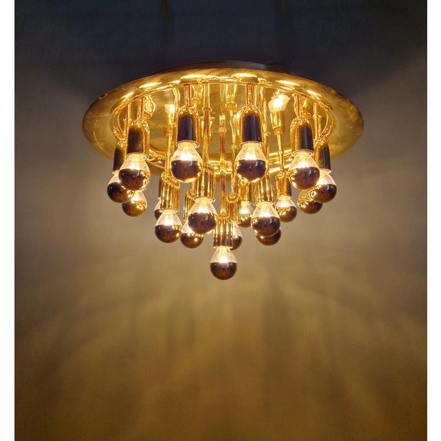 Space Age Brass Sputnik Ceiling Light, 1970s For Sale - Image 6 of 14