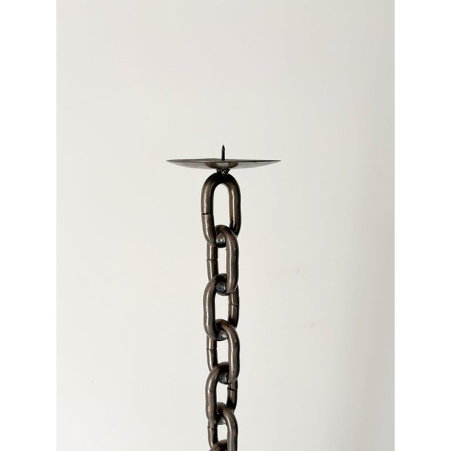 Industrial Brutalist Chain Link Candleholder, 1960s For Sale - Image 3 of 6