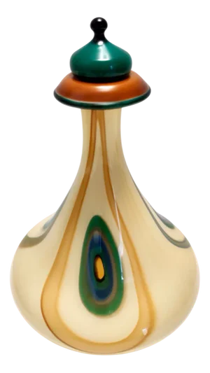 Postmodern Encased and Hand-Blown Glass Decanter Bottle, Italy, 1960s