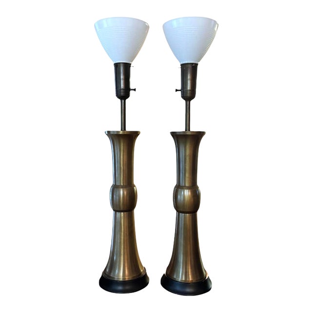 Mid 20th Century Marbro Hollywood Regency Iconic James Mont Lamps - Pair For Sale