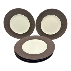 1960s Dansk Denmark Ihq Jens Harald Quistgaard’s ‘Fluted Flamestone’ 5 Dinner Plates
