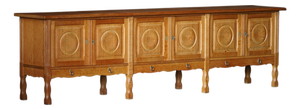Vintage Danish Brutalist Sideboard in Oak by Henning Kjærnulf, 1960s