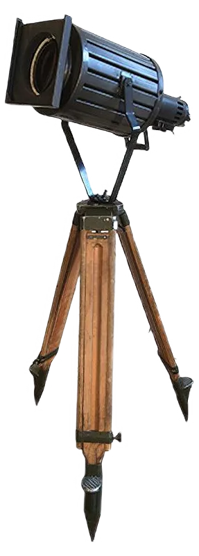 Vintage Black Theater Tripod Lamp, 1960s