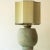 Large Pistachio Green Ceramic Table Lamp with Silk Lampshade attributed to R. Houben, 1970s For Sale - Image 3 of 10