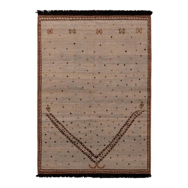 Handknotted Celestial Dome Rug with Black Fringe, 10'x14' For Sale