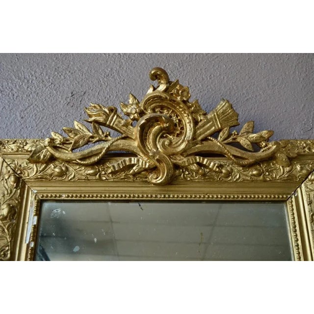 Gold Antique Bohemian Gilt Mirror For Sale - Image 8 of 10