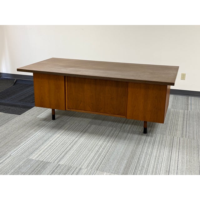 Mid-Century Modern Executive Desk Large Top For Sale - Image 10 of 10
