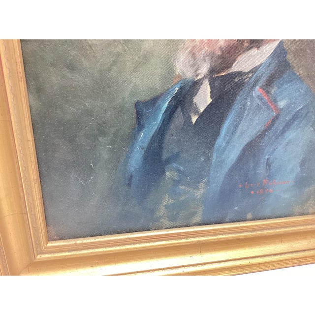 Late 19th Century Lois Rohmer Portrait of a Man Oil on Canvas Signed Dated 1894 For Sale - Image 5 of 8