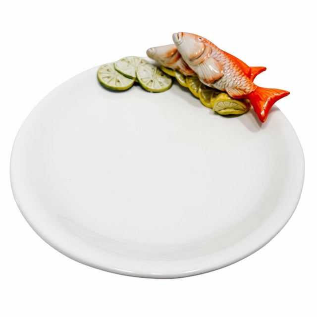 An authentic Italian majolica ceramic serving platter hand-handcrafted by Le Ceramiche in Bassano del Grappa, Italy. It...