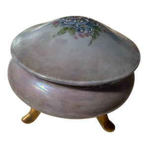 Vintage German Floral Hand Painted Porcelain Jewelry Dish/Catch-All Bowl, 1940’s