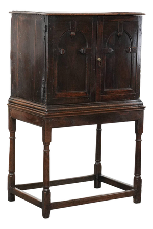 Antique English Oak Cabinet on Stand, 1600s