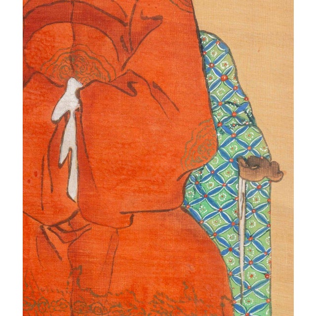 Chinese Portrait of a Seated Official Gouache For Sale In New York - Image 6 of 8