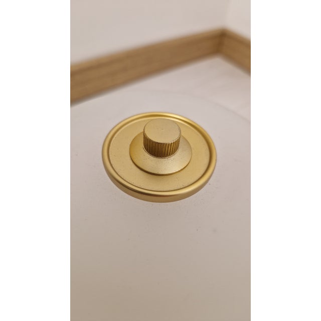 1990s Table Lamps with Brass Base and Etched Glass, 1990s, Set of 2 For Sale - Image 5 of 9