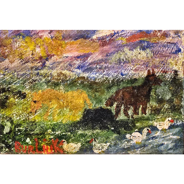 David Burliuk (1882-1967) Farm Scene at Twilight -Oil Painting For Sale - Image 4 of 11