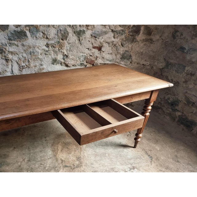 Antique Oak Dining Table with Drawer, France, Early 20th Century For Sale - Image 15 of 18
