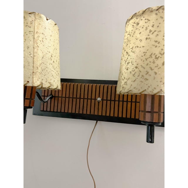 Wood Walnut Mid-Century Danish Modern Gruvewood Wall Light. For Sale - Image 7 of 8