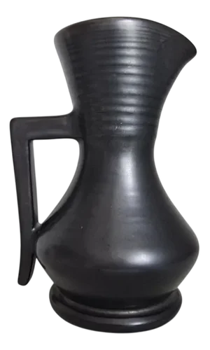 Modern French Pitcher in Black Ceramic, 1950s