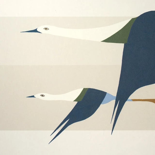 Contemporary SAMPLE - Schumacher x Peg Norriss Flying West Wallpaper In Blue For Sale - Image 3 of 6