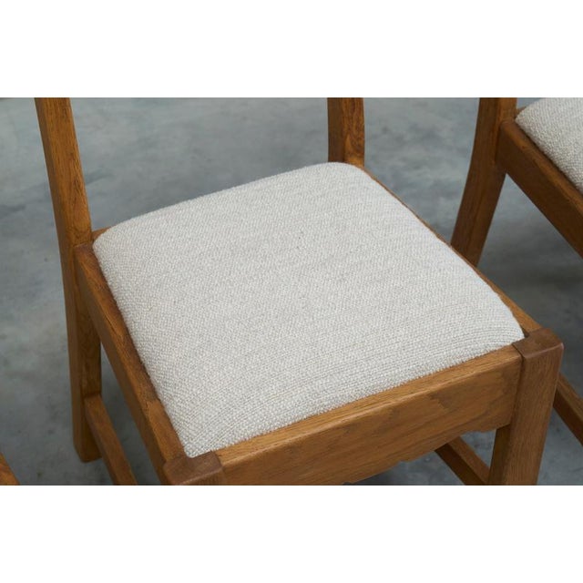 Razorblade Chairs in Oak and Wool by Henning Kjærnulf, 1960s, Set of 4 For Sale - Image 12 of 16