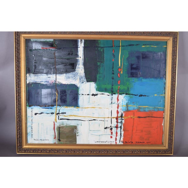 M. Miota, Cromatismo, Early 21st Century, Oil Painting on Canvas, Framed For Sale - Image 9 of 10