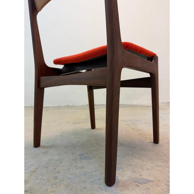 Teak and Orange Upholstered Chair by Erik Buch For Sale - Image 9 of 11