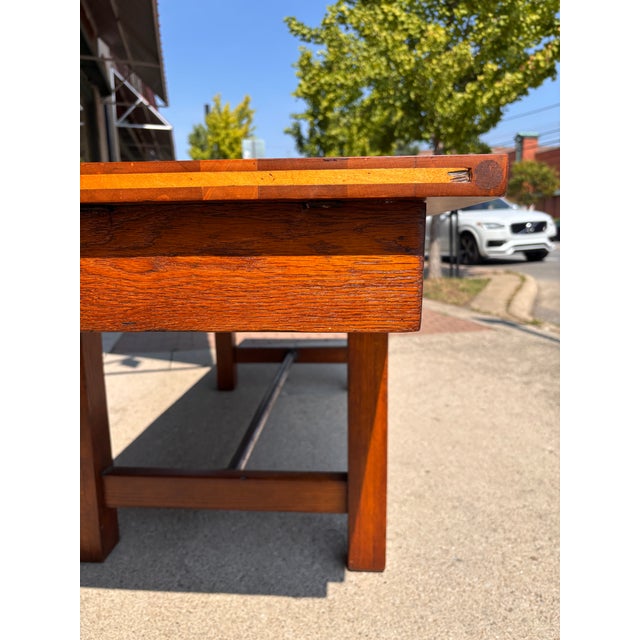 1920s Maple & White Oak Dining Table For Sale - Image 4 of 9