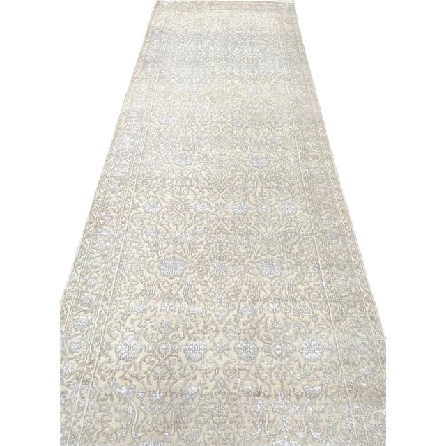 1990s Handwoven Transitional Tabriz Runner Rug 4x12 For Sale - Image 4 of 7