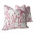 Hunt Slonem "Bunny Hutch" in Pink & White 16" Pillows - A Pair For Sale