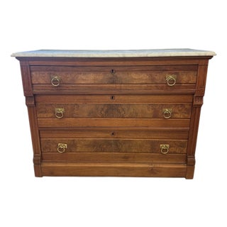 Antique Marble Topped French Provincial Sideboard For Sale