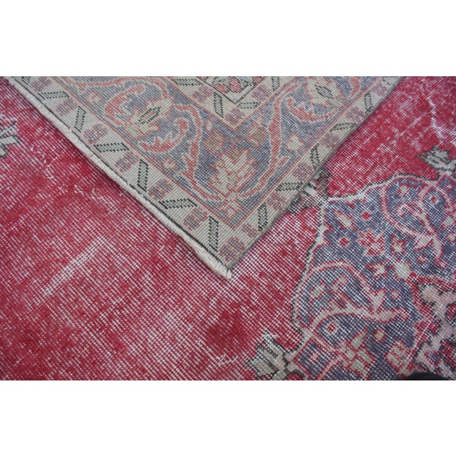 1950s Vintage Turkish Art Deco Anatolian Tribal Oushak Area Rug For Sale - Image 12 of 13