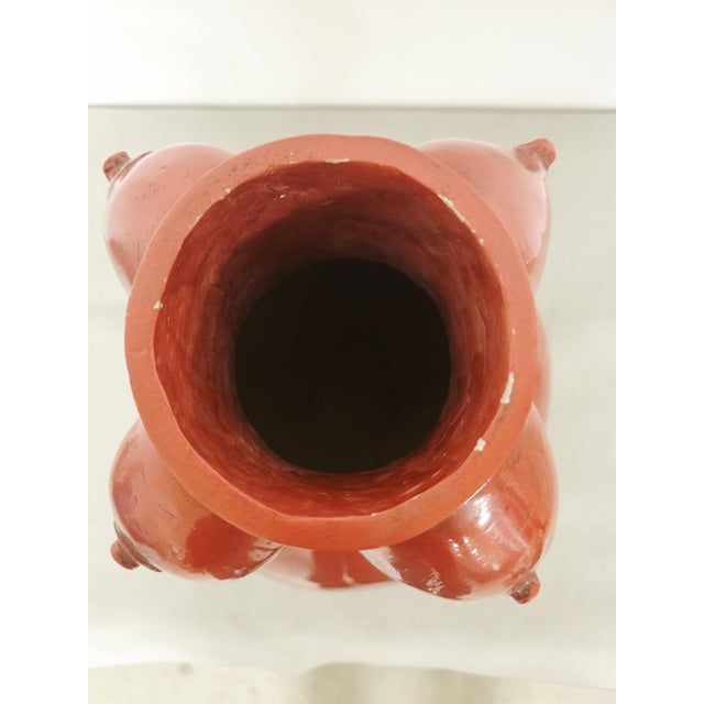 Red Vintage Eclectic Vase, 1960s For Sale - Image 8 of 10