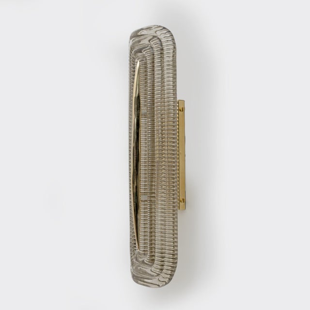 Modern Italian Murano Glass and Brass Sconces, 2000, Set of 2 For Sale - Image 4 of 11