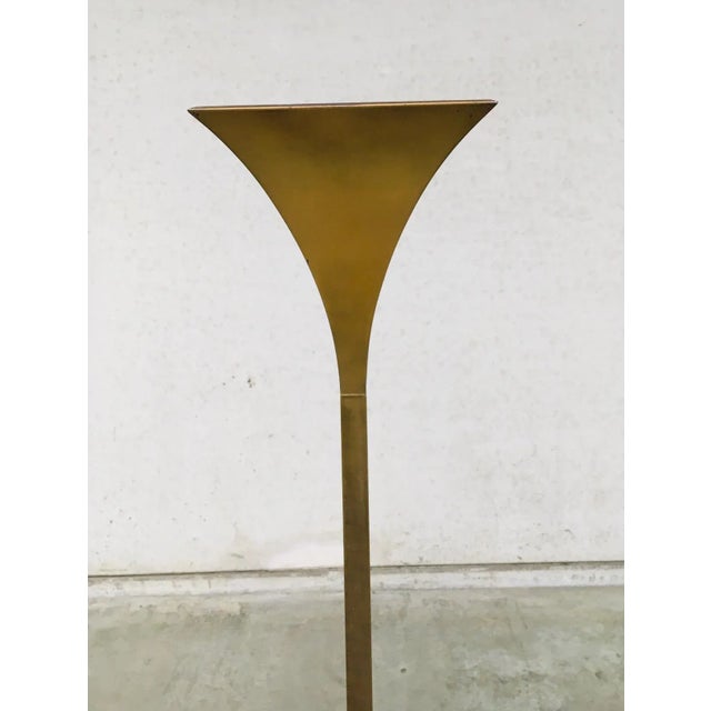 Postmodern Fluted Brass Torchiere Floor Lamp from Relco, Italy, 1980s For Sale - Image 14 of 18