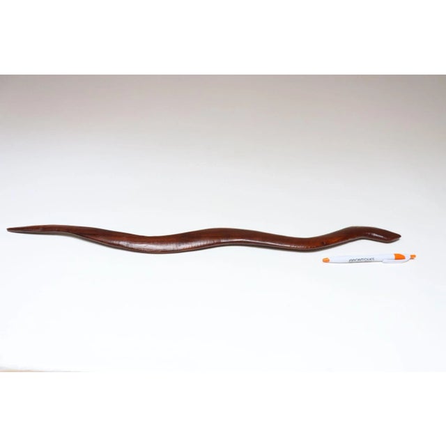 American Folk Art Hand-Carved Rosewood Snake For Sale In New York - Image 6 of 12