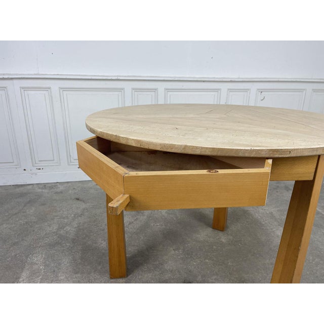 1960s Vintage Tripod Table in Beech, 1960s For Sale - Image 5 of 10