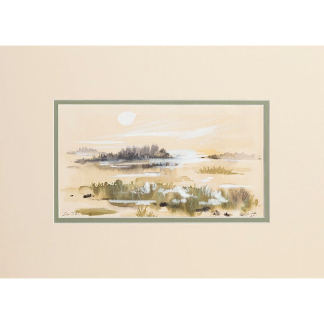 Sea Inlet, Patience Haley Watercolor on Paper, Signed, Dated, and Titled in Pen For Sale