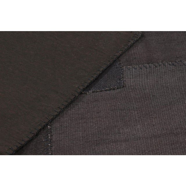 Charcoal Vintage Anatolian Patchwork Rug, in Brown, Gray and Charcoal Hues - Rug & Kilim For Sale - Image 8 of 9