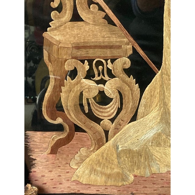 Antique French Screen - Embroidered Cloth of a Woman Sewing, Gilded Jesso Over Wood Frame, 19th Century For Sale - Image 4 of 8