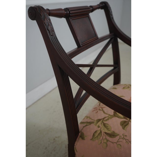 Wood Set of 8 Antique Sheraton Mahogany Dining Room Armchairs For Sale - Image 7 of 18