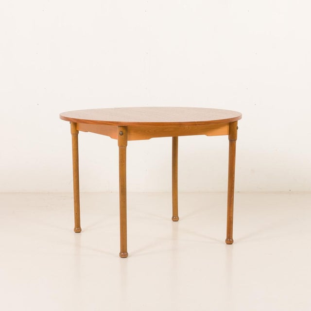 Teak Round Table with Hidden Extension, 1970s For Sale - Image 17 of 17