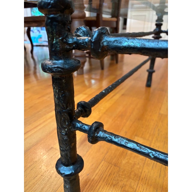 Ebony 1980s Brutalist Cast Aluminum Coffee Table in the Manner of Diego Giacometti For Sale - Image 8 of 15