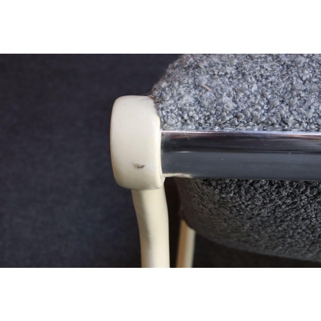 Pair of Bouclé Slipper Chairs by Bruce Hannah and Andrew Morrison for Knoll For Sale - Image 9 of 18